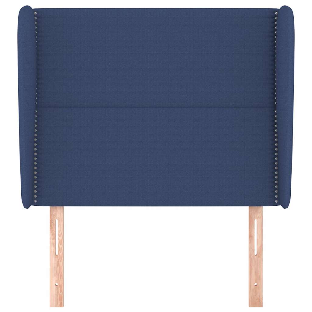 vidaXL Hoofdbord met randen 103x23x118/128 cm stof blauw, foto 2