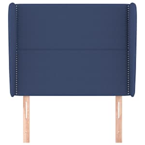 Čelo postele typu ušák modré 103x23x118/128 cm textil - obrázek 3