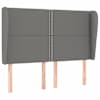 vidaXL voodipeats servadega, tumehall, 147x23x118/128 cm, kangas