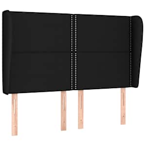 Čelo postele typu ušák černé 147x23x118/128 cm textil - obrázek 2