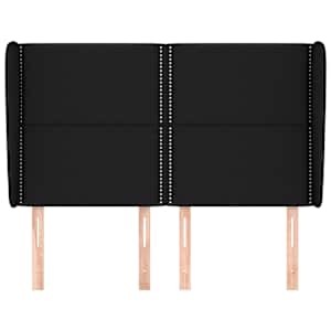 Čelo postele typu ušák černé 147x23x118/128 cm textil - obrázek 3