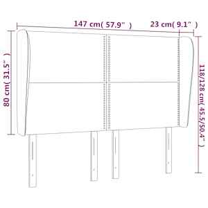 Čelo postele typu ušák černé 147x23x118/128 cm textil - obrázek 9