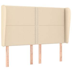 Čelo postele typu ušák krémové 147x23x118/128 cm textil - obrázek 2
