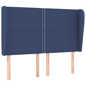 Čelo postele typu ušák modré 147x23x118/128 cm textil - obrázek 2