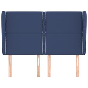 Čelo postele typu ušák modré 147x23x118/128 cm textil - obrázek 3