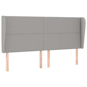 Čelo postele typu ušák světle šedé 183x23x118/128 cm textil - obrázek 2