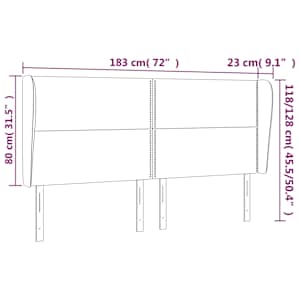 Čelo postele typu ušák světle šedé 183x23x118/128 cm textil - obrázek 9