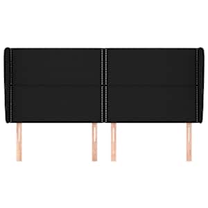 Čelo postele typu ušák černé 183x23x118/128 cm textil - obrázek 3