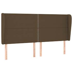 Čelo postele typu ušák tmavě hnědé 183x23x118/128 cm textil - obrázek 2