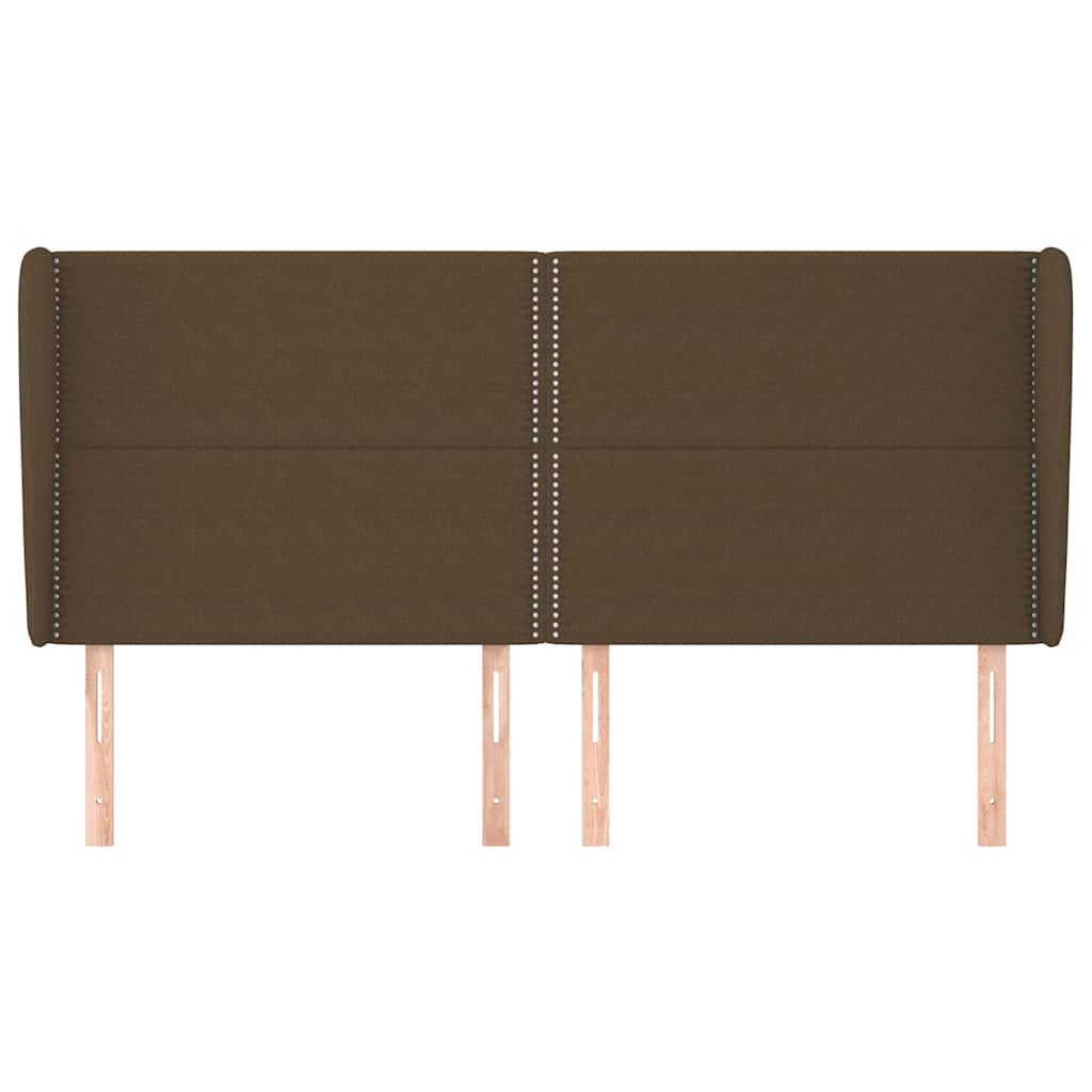 vidaXL Hoofdbord met randen 183x23x118/128 cm stof donkerbruin bruin, foto 2