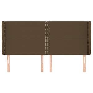 Čelo postele typu ušák tmavě hnědé 183x23x118/128 cm textil - obrázek 3