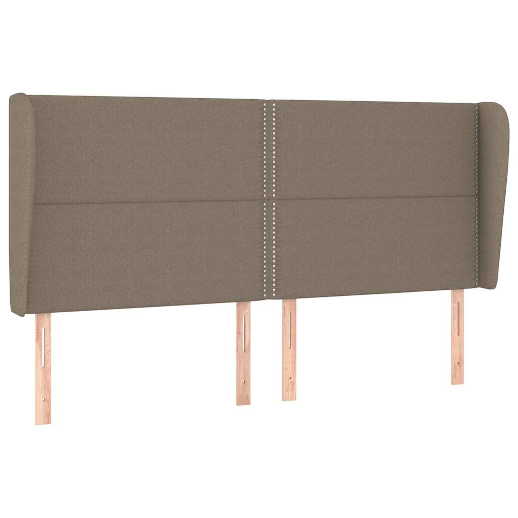 vidaXL Čelo postele typu ušák taupe 183x23x118/128 cm textil