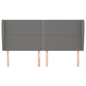 Čelo postele typu ušák tmavě šedé 203x23x118/128 cm textil - obrázek 3