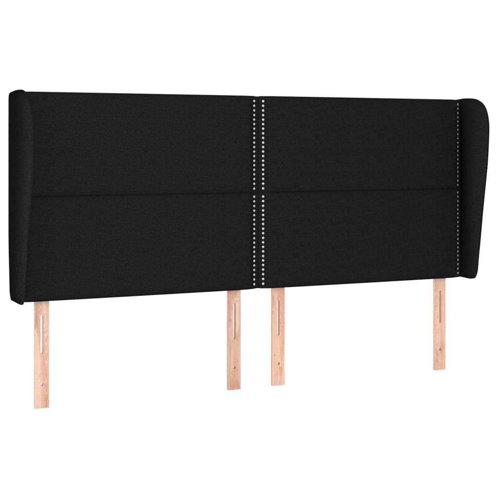 vidaXL Čelo postele typu ušák černé 203x23x118/128 cm textil