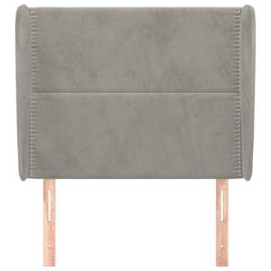 Čelo postele typu ušák světle šedé 83 x 23 x 118/128 cm samet - obrázek 3