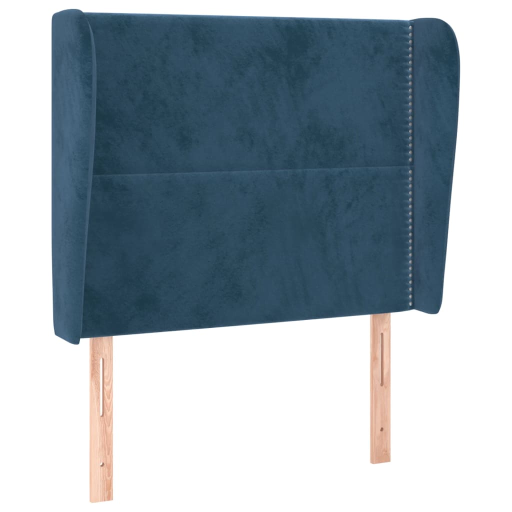 vidaXL Čelo postele typu ušák tmavě modré 83 x 23 x 118/128 cm samet