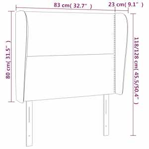 Čelo postele typu ušák tmavě modré 83 x 23 x 118/128 cm samet - obrázek 9