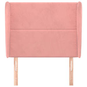 Čelo postele typu ušák růžové 83 x 23 x 118/128 cm samet - obrázek 3
