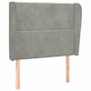 vidaXL voodipeats servadega, helehall, 93x23x118/128 cm, samet