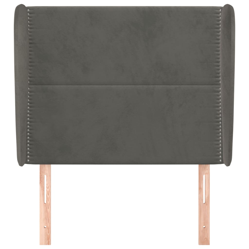 vidaXL Hoofdbord met randen 93x23x118/128 cm fluweel donkergrijs afbeelding
