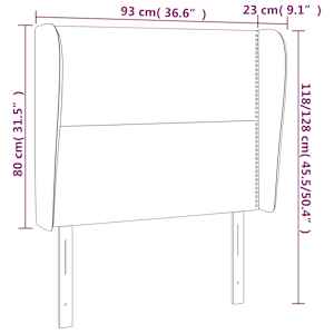 Čelo postele typu ušák tmavě šedé 93x23x118/128 cm samet - obrázek 9
