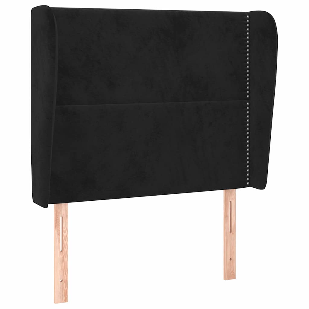 vidaXL Hoofdbord met randen 93x23x118/128 cm fluweel zwart, foto 3