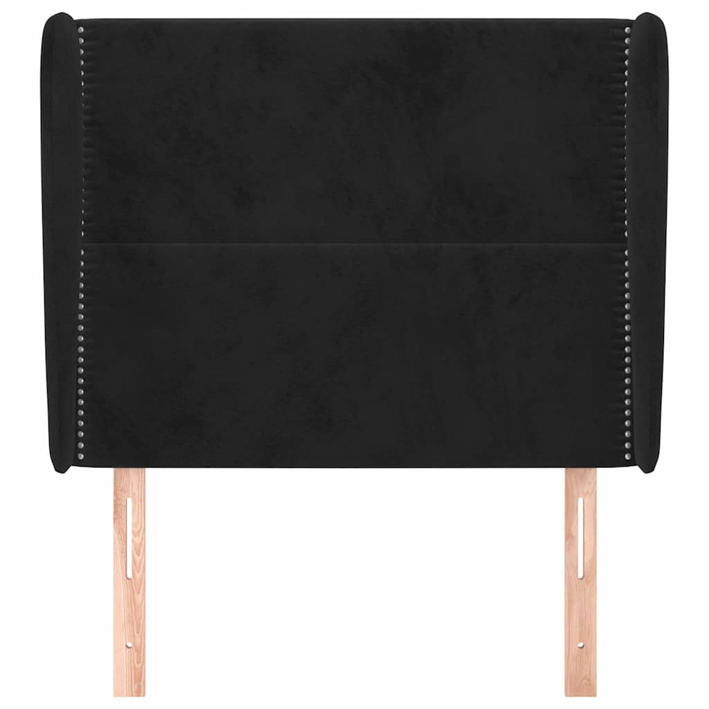 vidaXL Hoofdbord met randen 93x23x118/128 cm fluweel zwart, foto 2