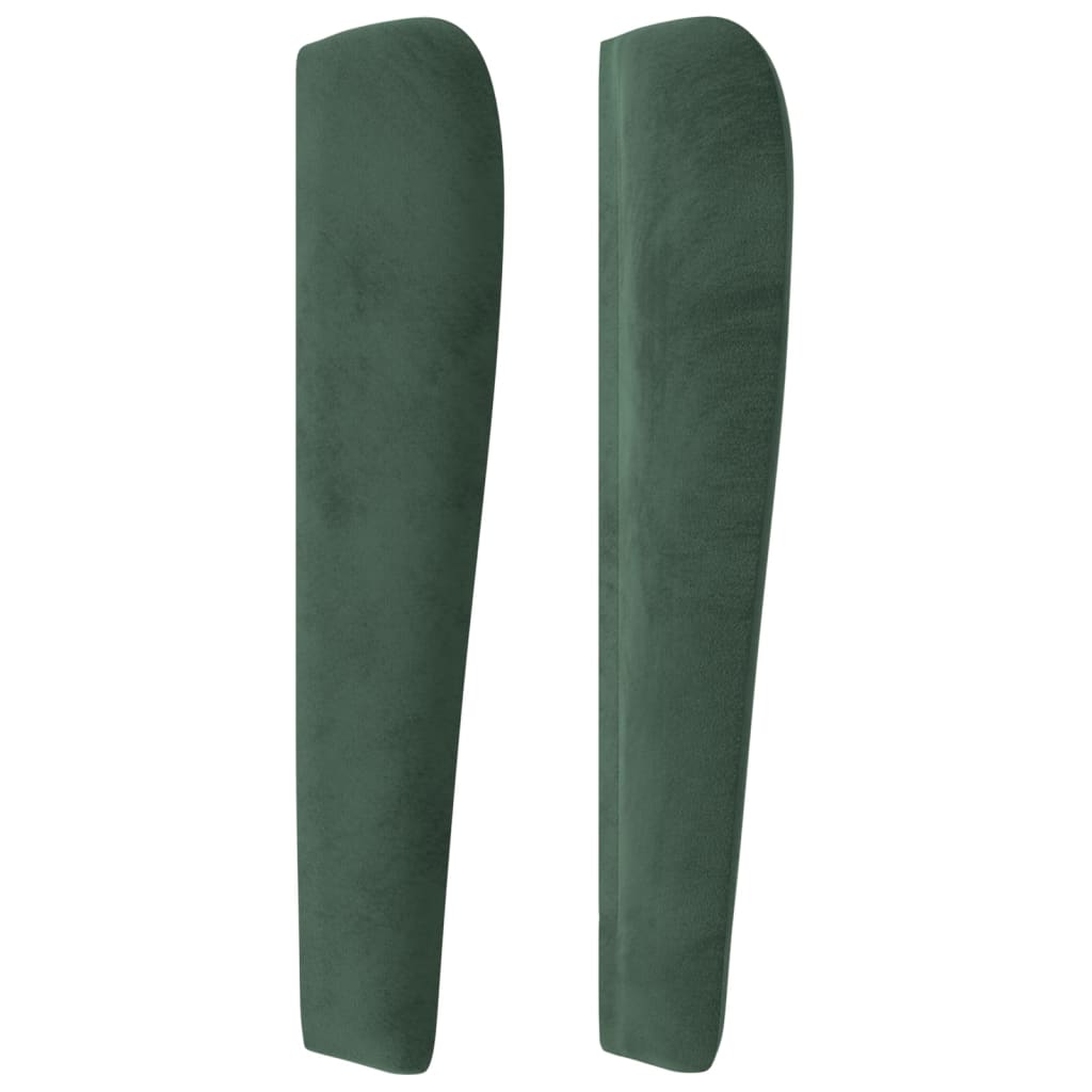 Tăblie pat cu aripioare verde închis 93x23x118/128 cm catifea