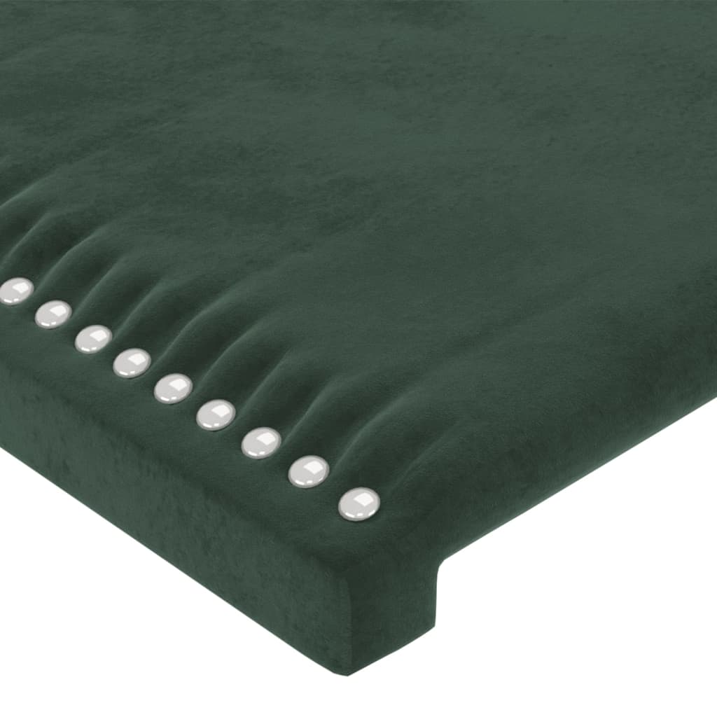 Tăblie pat cu aripioare verde închis 93x23x118/128 cm catifea