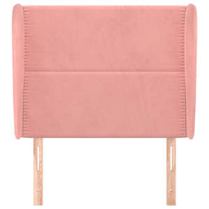 Čelo postele typu ušák růžové 93 x 23 x 118/128 cm samet - obrázek 3