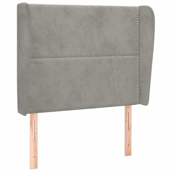 vidaXL voodipeats servadega, helehall, 103x23x118/128 cm, samet