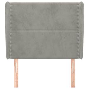 Čelo postele typu ušák světle šedé 103x23x118/128 cm samet - obrázek 3