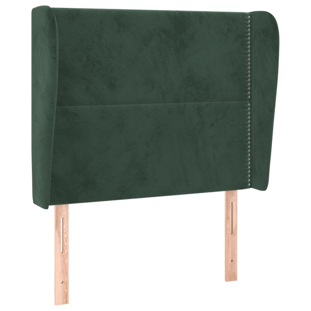 vidaXL Čelo postele typu ušák tmavě zelená 103x23x118/128 cm samet