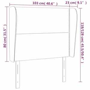 Čelo postele typu ušák tmavě zelená 103x23x118/128 cm samet - obrázek 9