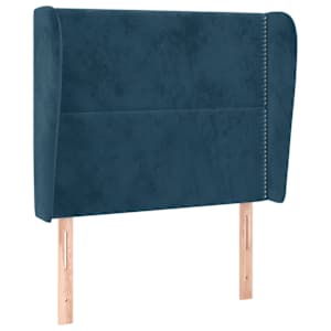 Čelo postele typu ušák tmavě hnědé 103x23x118/128 cm textil - obrázek 2