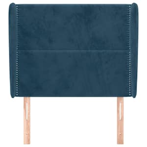 Čelo postele typu ušák tmavě hnědé 103x23x118/128 cm textil - obrázek 3