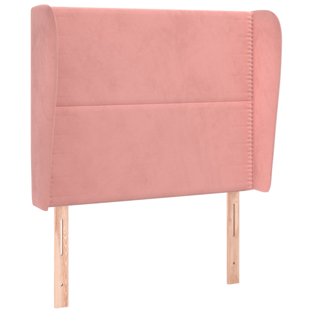 vidaXL Čelo postele typu ušák růžové 83 x 23 x 118/128 cm samet