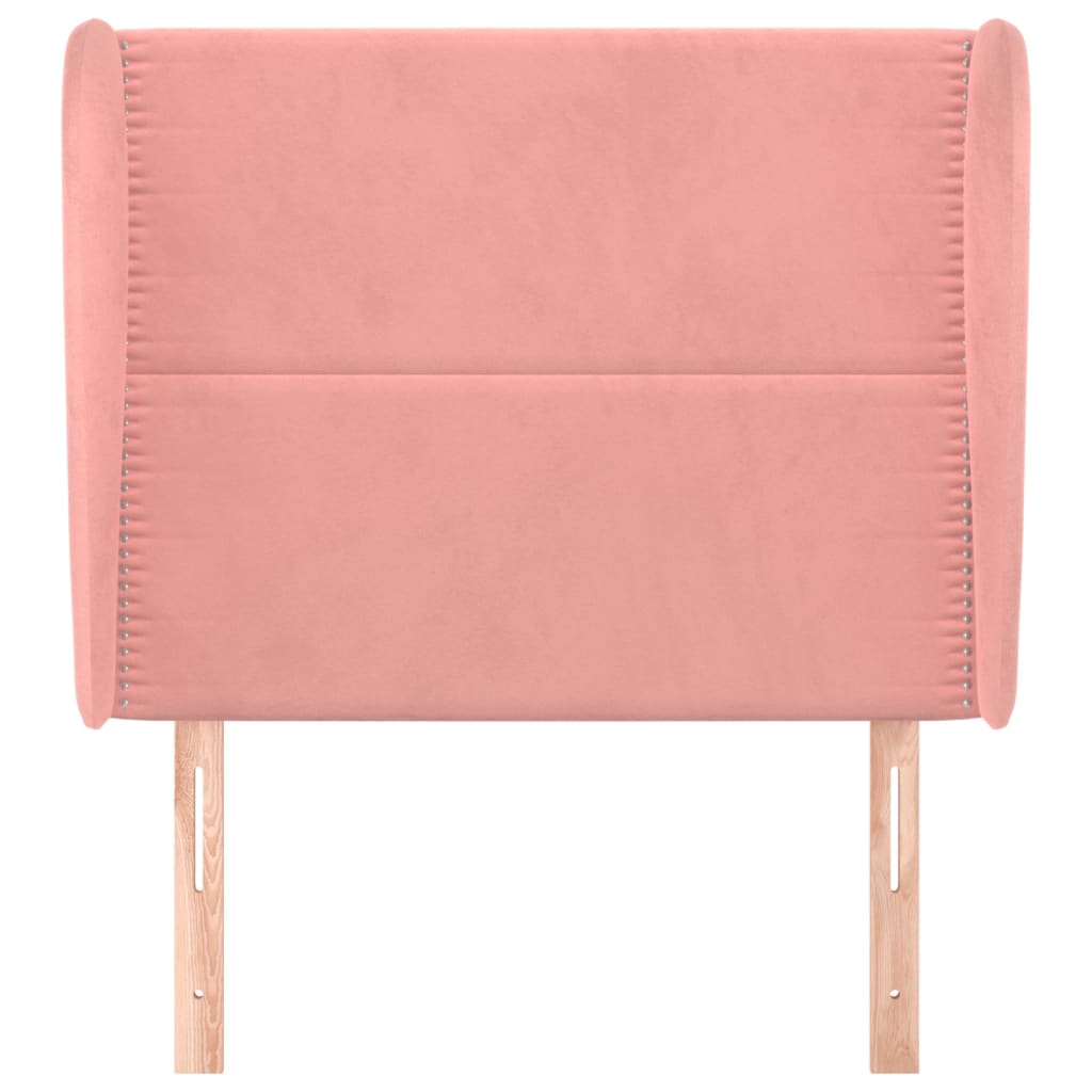 vidaXL Hoofdbord met randen 103x23x118/128 cm fluweel roze afbeelding