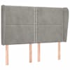 vidaXL voodipeats servadega, helehall, 147x23x118/128 cm, samet