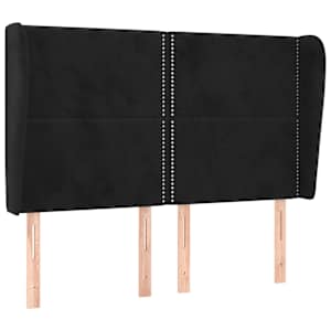 Čelo postele typu ušák černé 147x23x118/128 cm samet - obrázek 2
