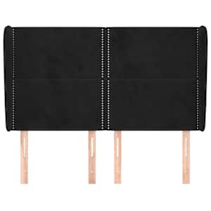 Čelo postele typu ušák černé 147x23x118/128 cm samet - obrázek 3