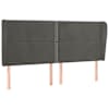 vidaXL voodipeats servadega, tumehall, 163x23x118/128 cm, samet