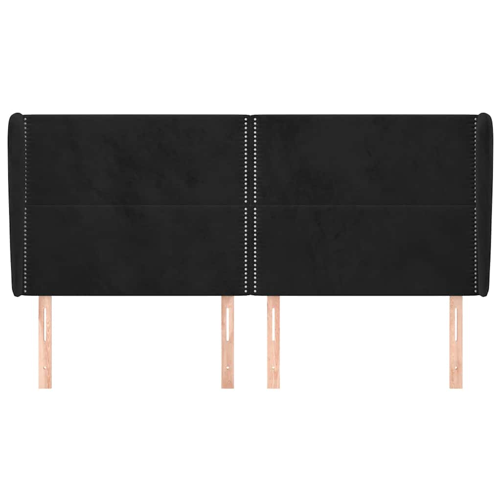 vidaXL Hoofdbord met randen 183x23x118/128 cm fluweel zwart, foto 2
