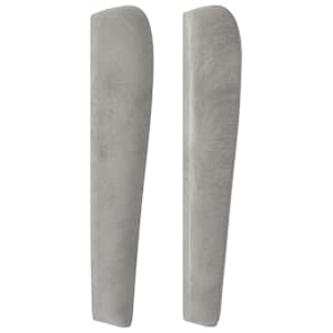 Čelo postele typu ušák světle šedé 203x23x118/128 cm samet - obrázek 4