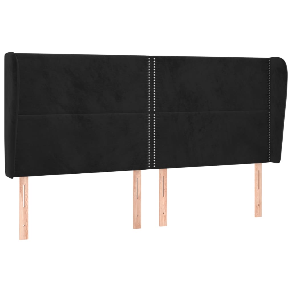 vidaXL Čelo postele typu ušák černé 203x23x118/128 cm samet