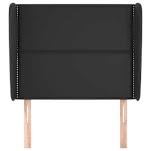 vidaXL Hoofdbord met randen 83x23x118/128 cm kunstleer zwart