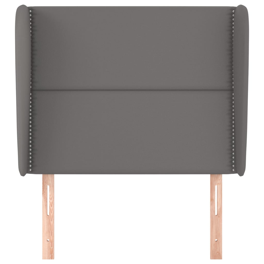 vidaXL Hoofdbord met randen 83x23x118/128 cm kunstleer grijs afbeelding