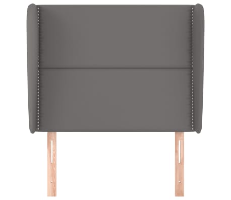 vidaXL Hoofdbord met randen 83x23x118/128 cm kunstleer grijs