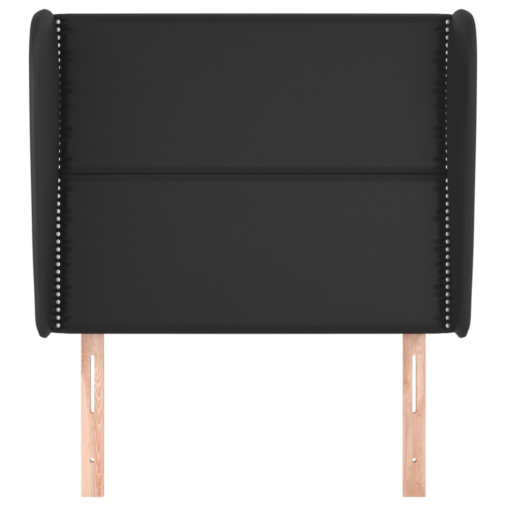 vidaXL Hoofdbord met randen 93x23x118/128 cm kunstleer zwart afbeelding