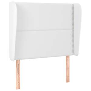 Čelo postele typu ušák bílé 93 x 23 x 118/128 cm umělá kůže - obrázek 2